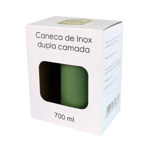 CANECA TÉRMICA AÇO INOXIDÁVEL SEM TAMPA 700ML - GDR0588-VD