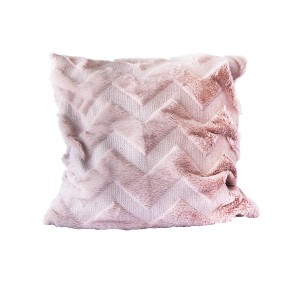 CAPA DE ALMOFADA COM DETALHES GEOMÉTRICOS E PELAGEM CURTA 40X40CM -2867-ROSÊ