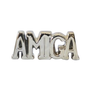 ENFEITE DECORATIVO DE CERÂMICA COM A FRASE AMIGA 17X7CM - HD80715-DOU