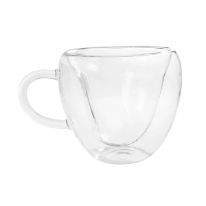 XÍCARA DE CAFÉ DUPLA CAMADA DE VIDRO CORAÇÃO 200ML  - 211606