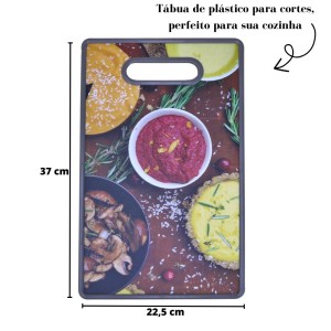 TÁBUA DE CORTE DE PLASTICO PARA COZINHA 22,5X37CM - CA08069-D