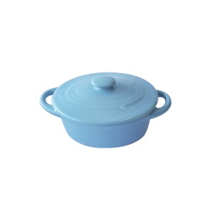 MINI PANELA OVAL DE CERÂMICA 5.5X8.5X12.5CM - 207156-AZ