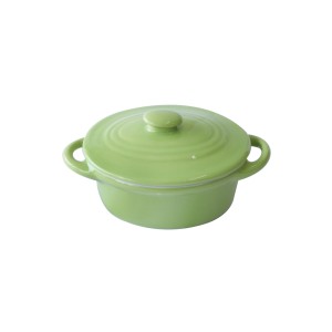 MINI PANELA OVAL DE CERÂMICA 5.5X8.5X12.5CM - 207156-VD