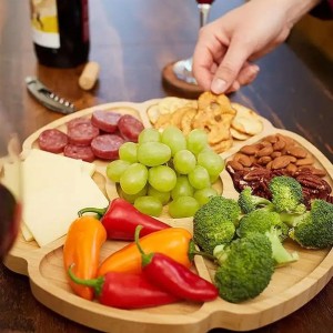 PETISQUEIRA DE BAMBU COM 06 DIVISÓRIAS E UMA CENTRAL PARA MOLHOS 24CM - TRC8071