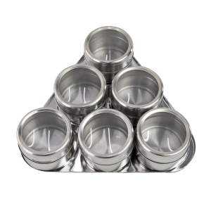 PORTA CONDIMENTO INOX MAGNÉTICO 6 PORTAS TEMPEROS - HB506