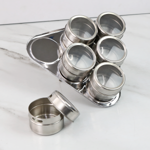 PORTA CONDIMENTO INOX MAGNÉTICO 6 PORTAS TEMPEROS - HB506