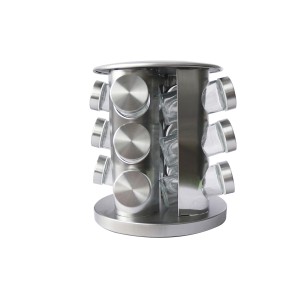 PORTA TEMPERO GIRATÓRIO DE METAL REDONDO COM 12 PEÇAS - ZK12C