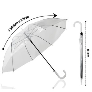 GUARDA CHUVA TRANSPARENTE DIÂMETRO 1,12M - HU71602