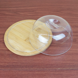 QUEIJEIRA DE BAMBU COM TAMPA DE PLÁSTICO 19CM - 6550