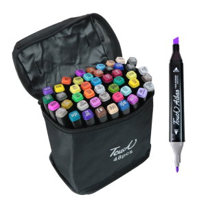 JOGO DE CANETINHAS COM PONTAS POROSAS DIVERSAS CORES 48 UNIDADES - 48