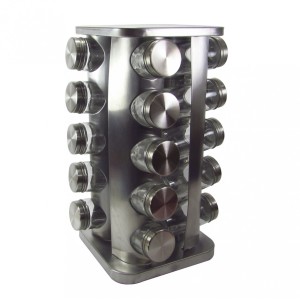 PORTA TEMPERO GIRATÓRIO DE METAL (CANTOS ARREDONDADOS) 20 PEÇAS - TRC8418