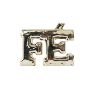 ENFEITE DECORATIVO DE CERÂMICA COM A FRASE FÉ 12X8X3CM - HD80713-DOU