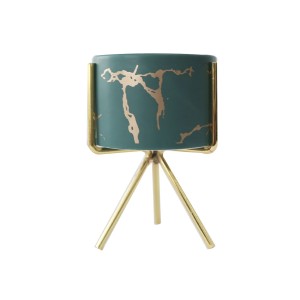 VASO DE RESINA COM SUPORTE DE METAL  8.3X12.4CM - 3067-VD