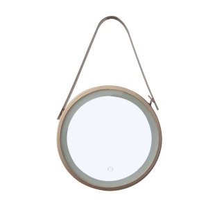 ESPELHO REDONDO COM LUZ DE LED E ALÇA DE METAL 30CM - 2949-GR