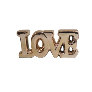 ENFEITE DECORATIVO DE CERÂMICA FRASE LOVE 17CM - 96514-GR