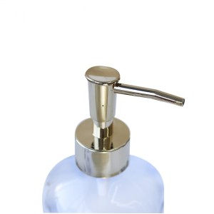 PORTA SABONETE LÍQUIDO DE VIDRO TRANSPARENTE COM ESTAMPA DOURADA 400ML - CHI2039-B