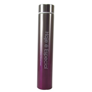 GARRAFA DE INOX 260 ML COM TAMPA E FRASE - GDR0331-RS