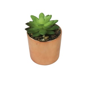 VASO DE CERÂMICA  COM SUCULENTA ARTIFICIAL 9X8CM - 4887-C