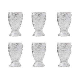 JOGO DE COPO DE VIDRO 50ML EM ALTO RELEVO COM 6 PEÇAS - BM244