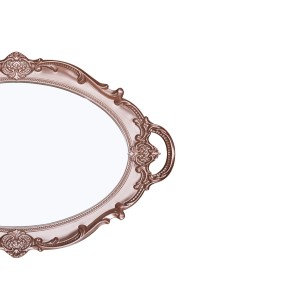 BANDEJA DE PLÁSTICO MODELO OVAL ESPELHADA COM ALÇA 25X37CM - CT2220-GR