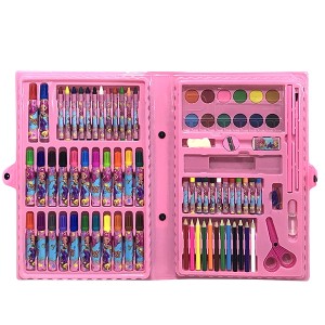 KIT DE PINTURA EM MALETA ESTAMPADA COM 86 PEÇAS - MT86GIRL-ARCOIRIS