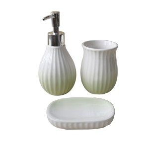 KIT DE BANHEIRO EM CERÂMICA COM 03 PEÇAS EM ESTAMPA DEGRADÊ - 399-VD