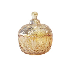 BOMBONIERE DE VIDRO AMBAR 10X12CM - TRC8653