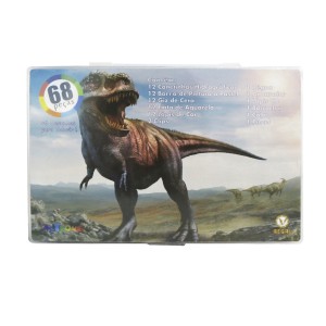 KIT DE PINTURA EM MALETA TRANSPARENTE COM 68 PEÇAS - MT68TR-B