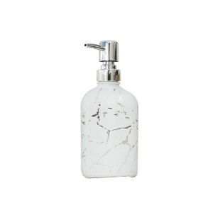 PORTA SABONETE LÍQUIDO DE VIDRO COM ESTAMPA MARMORIZADA 400 ML - BRYZ10339-PTA