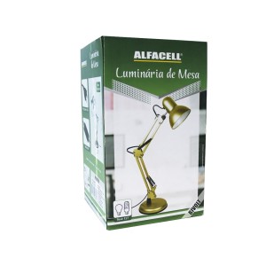 LUMINARIA DE MESA ARTICULADA DE METAL 62 X 15CM BIVOLT - AL55028-PTA