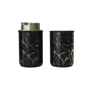 KIT PARA BANHEIRO DE VIDRO COM 02 PEÇAS ESTAMPA MARMORIZADA - BRYZ10343-DOU