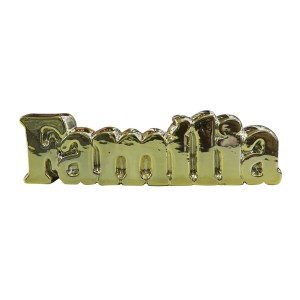ENFEITE DE CERÂMICA COM A FRASE FAMILIA 6.2X23.5CM - HD52974-DOU