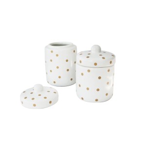 KIT DE BANHEIRO EM CERÂMICA COM 04 PEÇAS ESTAMPA POA - LQ309-BR