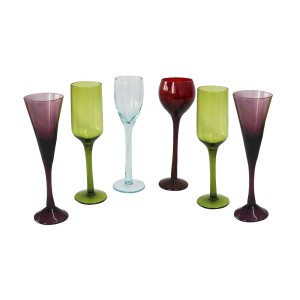 JOGO DE MINI TAÇA DE VIDRO SORTIDAS COM 6 PEÇAS 16X5CM - 6561440