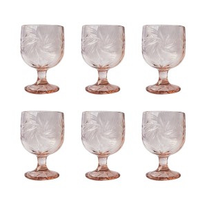 JOGO DE TAÇA DE VIDRO GOLD ROSE COM 6 PEÇAS 255ML - PIN873