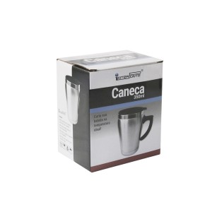 CANECA ISOTERMICA DE INOX COM TAMPA DE PLÁSTICO 300ML - HG85038-LL
