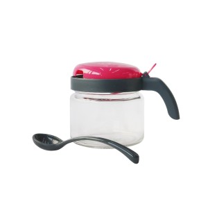 AÇUCAREIRO DE VIDRO 300 MK COM TAMPA E ALÇA DE PLÁSTICO - CT1669-PK