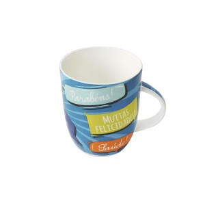 CANECA DE PORCELANA 380 ML PARABÉNS  FELIZ ANIVERSARIO - CA18004-C