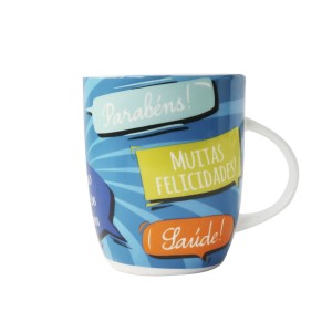 CANECA DE PORCELANA 380 ML PARABÉNS  FELIZ ANIVERSARIO - CA18004-C