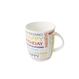 CANECA DE PORCELANA 380 ML PARABÉNS  FELIZ ANIVERSARIO - CA18004-B