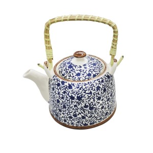 BULE CHALEIRA COM INFUSOR CERÂMICA FLORAL COM ALÇA 600ML - BUL30B-E