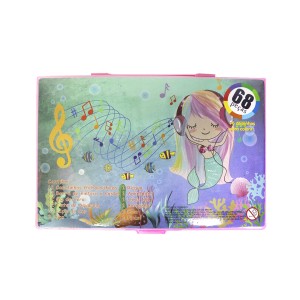 KIT DE PINTURA EM MALETA ESTAMPA SEREIA COM FONE DE OUVIDO COM 68 PEÇAS - MT68GIRL-C