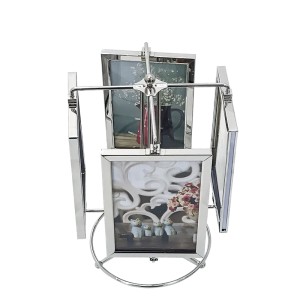 PORTA RETRATO CARROSSEL PARA 8 FOTOS 10X15 COM BASE GIRATÓRIA 28CM-SXK5396