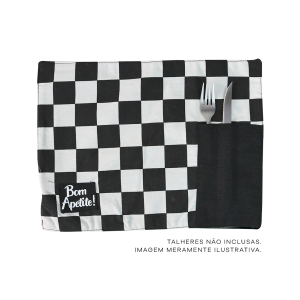 JOGO AMERICANO COM PORTA TALHER DE POLIESTER 29,5CMX40CM - 3020-E
