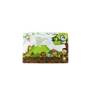 KIT DE PINTURA EM MALETA CAPA TRANSPARENTE E ESTAMPA FLORESTA  24 PEÇAS - MT24T-C