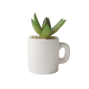 ENFEITE NA CANECA COM PLANTA ARTIFICIAL SUCULENTA  5.4X6CM - GDR0410-F