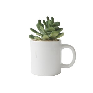 ENFEITE NA CANECA COM PLANTA ARTIFICIAL SUCULENTA  5.4X6CM - GDR0410-I