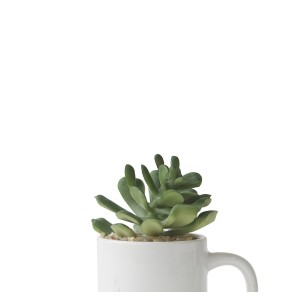 ENFEITE NA CANECA COM PLANTA ARTIFICIAL SUCULENTA  5.4X6CM - GDR0410-I