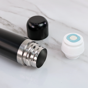 GARRAFA DE METAL ISOTÉRMICA COM TAMPA  E ACIONAMENTO CLICK 380ML - 238923-PT