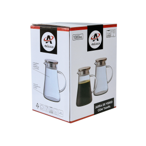 JARRA DE VIDRO COM TAMPA DE INOX 1 LITRO - 3231